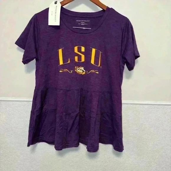 LSU Tigers Boxercraft Women’s Purple Willow Tee Louisiana State Uni/Medium - Picture 1 of 12